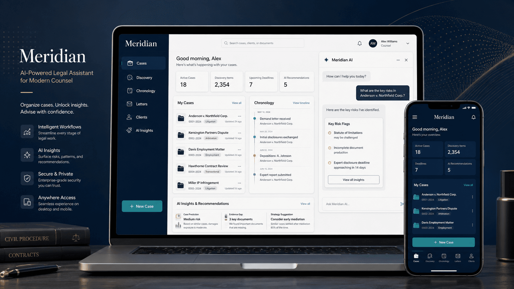Meridian — Case Dashboard / AI Insights